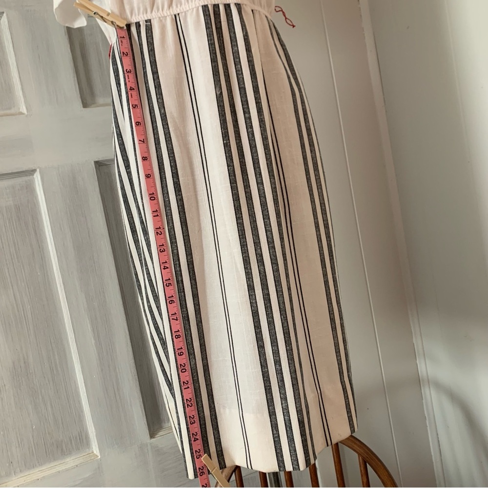 Sold. 💙 Vintage Dress 1970s striped With red and white Bow patterned sash - Picture 4 of 16